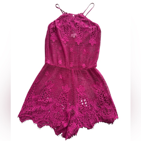 MIGUELINA***Pink Guipure Lace Romper Coverup***Small $589 - Picture 1 of 5